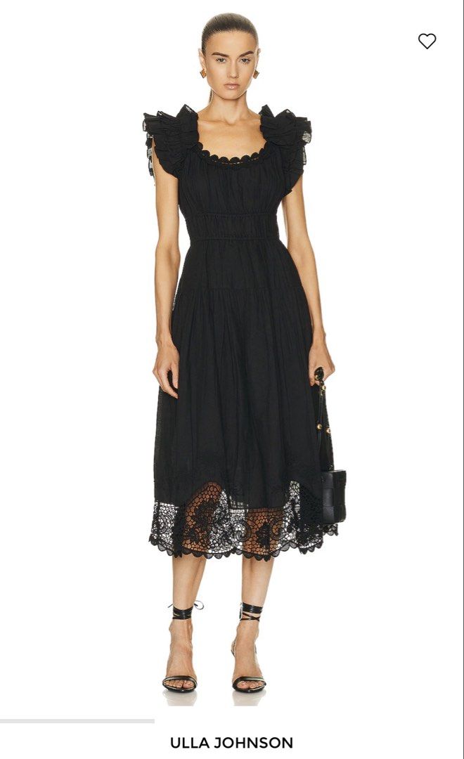 Ulla Johnson Leona Dress - Noir (Category: Dresses) located in Caloocan City. Submitted by istyleph (Listing ID 1433177450, Image 2). Description: Elegant black Leona dress by Ulla Johnson. Features a flattering silhouette with a fitted bodice and a flowing skirt. The dress has ruffled sleeves and a delicate lace trim at the hem. Perfect for special occasions or a chic everyday look. Made from high-quality fabric for a comfortable fit. No flaws I