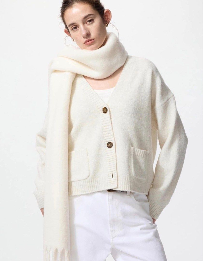 Uniqlo Suffle Yarn Cardigan (Category: Coats, Jackets and Outerwear) located in Baguio. Submitted by donafaye (Listing ID 1433105157, Image 2). Description: Uniqlo Suffle Yarn Cardigan Brand new from Japan Available color and sizes: Beige : 2 Small Off-white : 2 small.