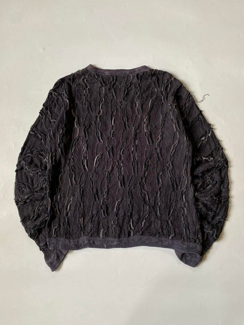 Vintage Coogi 3D Knitted Navy (Category: Coats, Jackets and Outerwear) located in Baguio. Submitted by themgarbage (Listing ID 1433041096, Image 2). Description: Condition:Great Size Tag:L *Discoloration Width:24.5 Length:28.5 Shoulder:24 Sleeve:27.