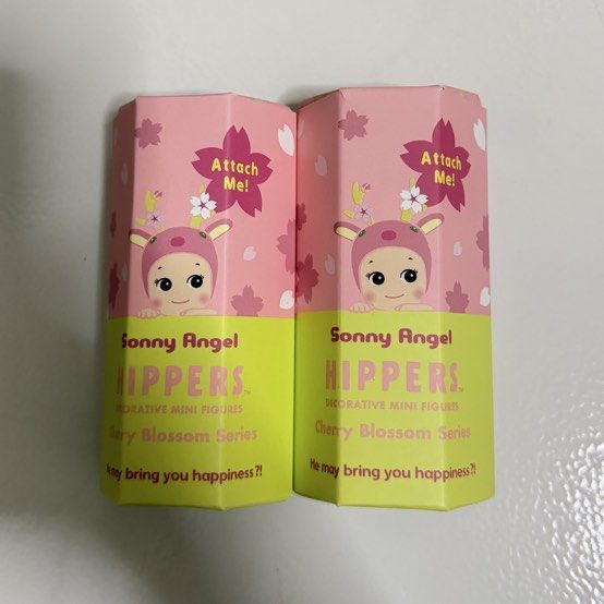 WTS Sonny Angel Hippers Cherry Blossom Series (Category: Designer & Blind Box Toys) located in Singapore. Submitted by studiovivi (Listing ID 1433169840, Image 1). Description: opened to check but hippers are still sealed in foil 1x duck 1x monkey $10 mailed each both for $16 mailed.