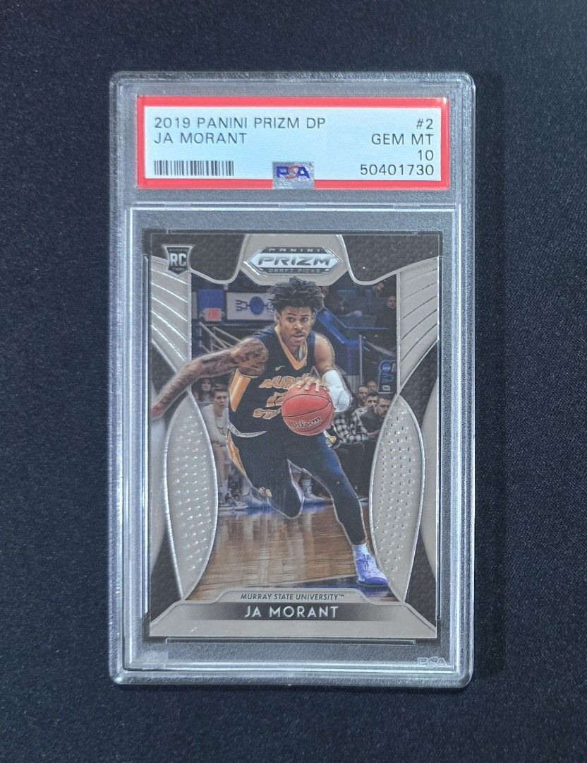 2019 Panini Prizm DP Ja Morant PSA 10 (Category: Graded Singles) located in Mandaluyong City. Submitted by xanderobert (Listing ID 1429694195, Image 1). Description: JA MORANT RC PSA 10 Packed using cardboard box and bubble wrap to ensure safety during shipping. Please check card corners or send us a message for further questions or photos. *All items are legit and actual photos posted MOP: GCASH, PAYMAYA, BDO, BPI and UNIONBANK Check my profile 