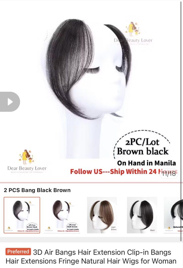 4 pcs Bangs hair extension clip (Category: Hair Accessories) located in Quezon City. Submitted by macey_store (Listing ID 1429814206, Image 1). Description: .