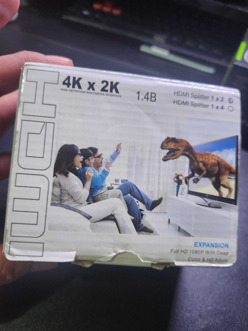 4K X 2K 1X2 HDMI SPLITTER - USED (Category: Cables & Adaptors) located in Manila. Submitted by big_popoi (Listing ID 1429747254, Image 1). Description: Description: HDMI splitter supports 4K x 2K and 3D video. It has one HDMI input and two HDMI outputs. The box indicates it is a 1.4B version. Includes a power adapter. Perfect for connecting multiple displays to a single HDMI source. Condition: Used Reason for selling: I have changed my room setup