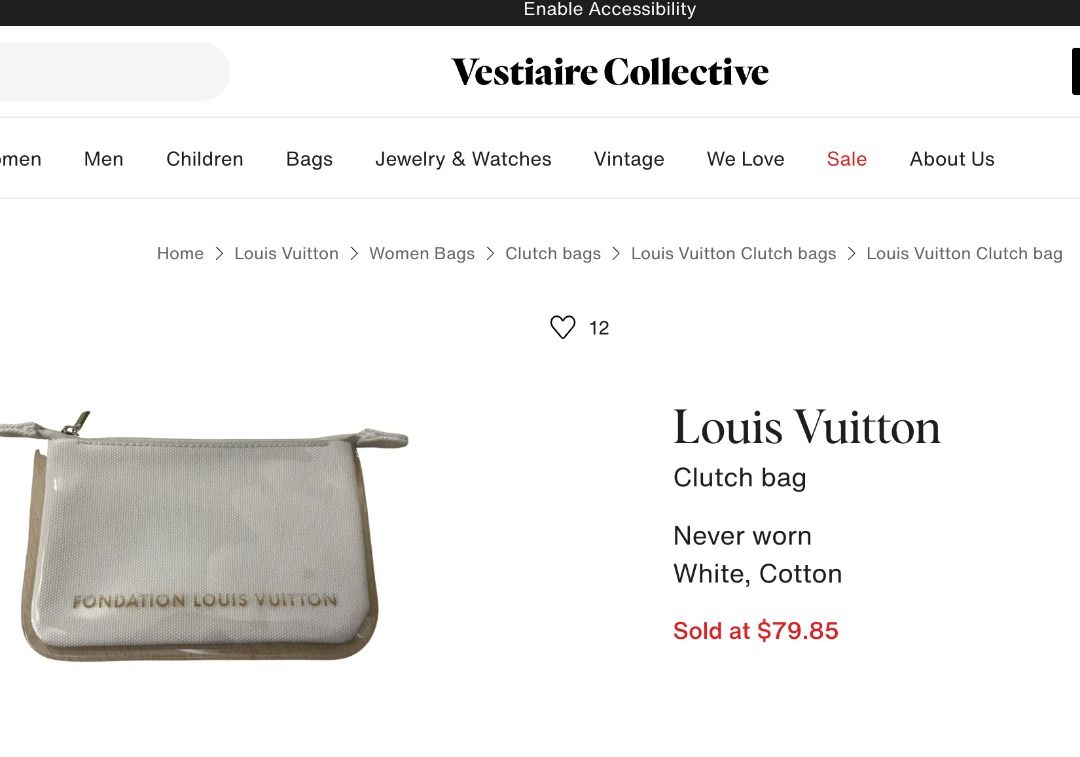 Authentic Louis Vuitton Fondation Pouch (Category: Luxury Bags & Wallets) located in Makati City. Submitted by ehloysah (Listing ID 1429413812, Image 3). Description: Has some dirts, needs washing.