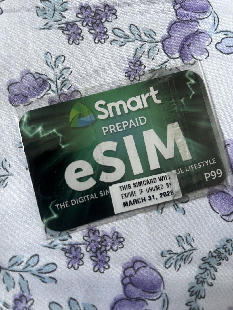 [BELOW SRP] SMART e-SIM (Category: Sim Cards) located in Pasay City. Submitted by shielathep61023 (Listing ID 1429727461, Image 1). Description: FOR SALE ₱70 na lang ‼️ (original price is ₱99) Check first if your phone has enabled e-SIM activation - will send activation instructions and qr code via email - discounted smart e-sim - bought from sh*pee SMART OFFICIAL STORE (see last photo for proof of purchase) Rfs. extra (na-double checkout).