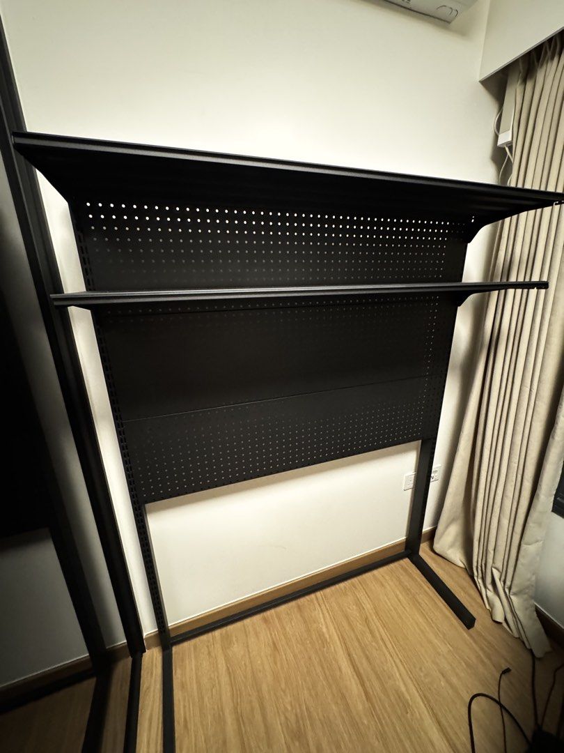 Black Metal Shelf - Perfect for Desk Setup