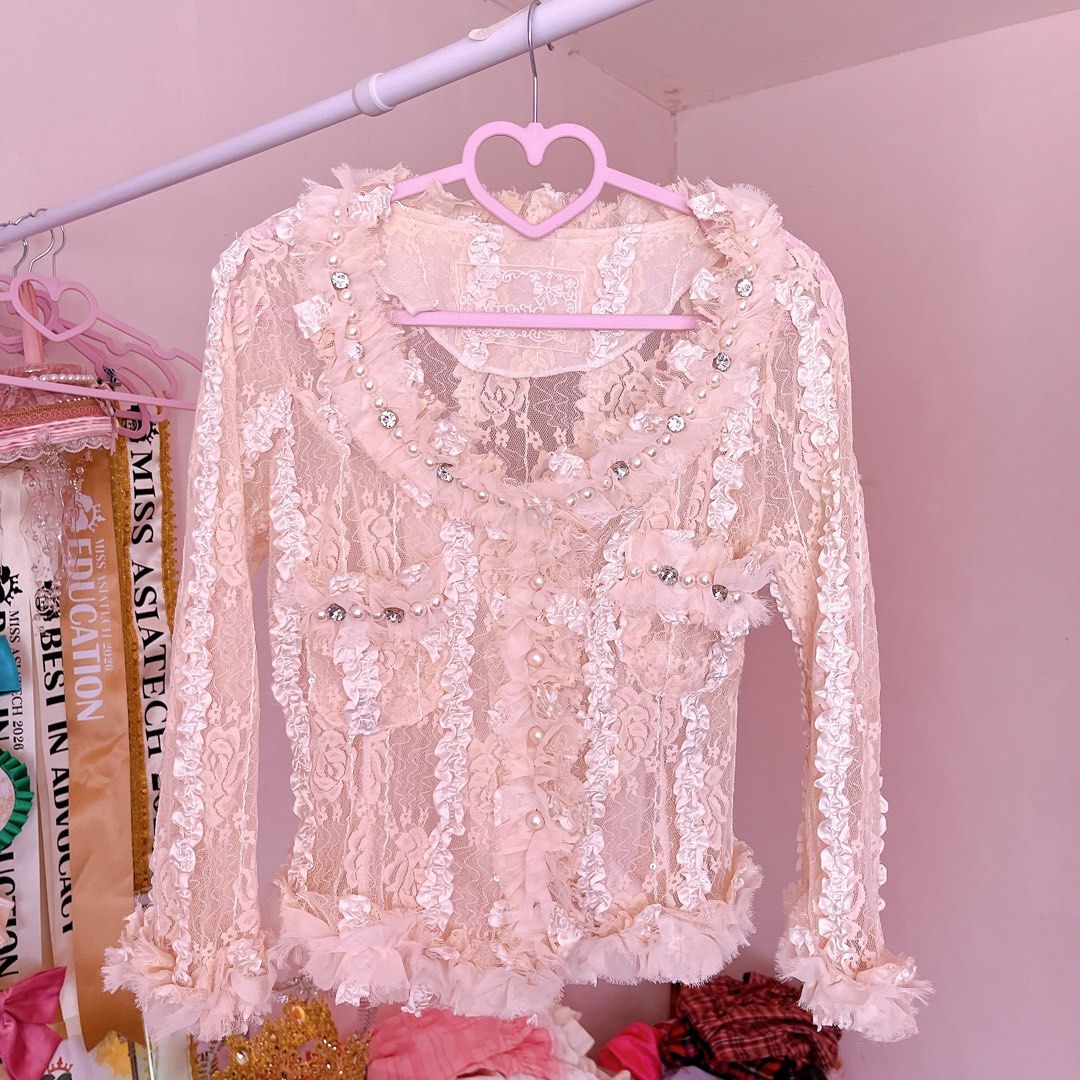 Cream Lace Blouse with Embellishments (Category: Blouses) located in Santa Rosa. Submitted by tellea (Listing ID 1425364809, Image 1). Description: .