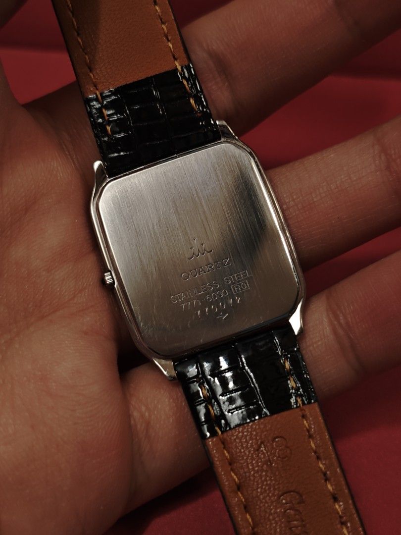 Seiko Credor Tank 7771-5030 (Category: Luxury Watches) located in Santa Rosa. Submitted by solifox (Listing ID 1429836878, Image 3). Description: ⌚: Seiko Credor Tank 7771-5030 Movement: Caliber 7771 Quartz Case Material: Stainless Steel Dial: Silver sunburst pinstripe pattern dial Case Dimensions: 28mm x 36mm Strap Width: 20mm Crystal: Sapphire Circa: 1997 Condition: Like New with Original Box 🏷️ Asking price: 18,999 📦 MOD: Lalamove/ LBC/ Meet