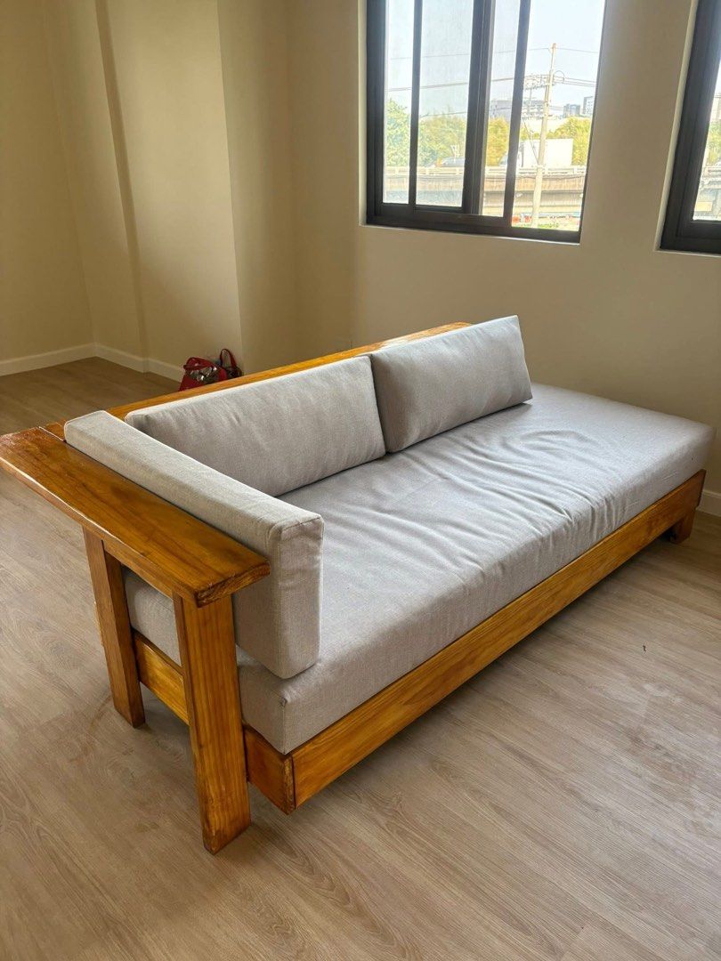 CUSTOMIZED SOFA MAHOGANY WOOD (Category: Sofas) located in Manila. Submitted by shuri_19 (Listing ID 1429833725, Image 2). Description: With 4inches Uratex foam 30x75 size Pure mahogany wood G’s Furniture official Fb page .