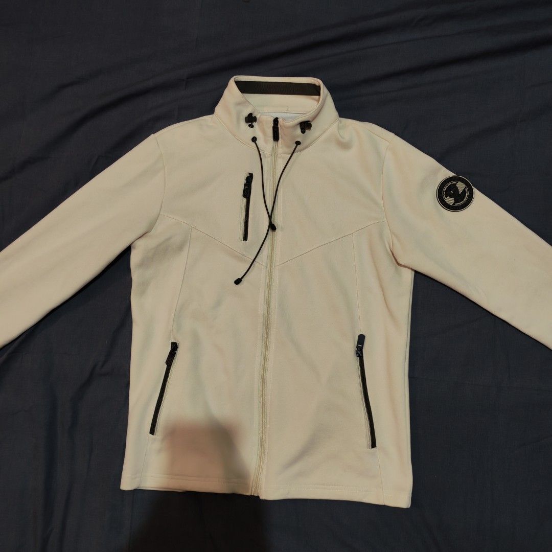 Ego Full Zip Jacket in Beige (Category: Coats, Jackets and Outerwear) located in Caloocan City. Submitted by zejara (Listing ID 1429810139, Image 1). Description: - Color may differ due to lighting (base on last photo for color reference) - Like new - Length: 26.5" - Chest: 42" - Arm Length: 24".