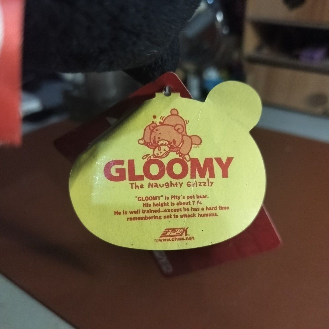 Gloomy Bear plush head collectible (Category: Plushies & Soft Toys) located in Bocaue. Submitted by chilly.beans (Listing ID 1429750724, Image 2). Description: A Chax GP line by Mori Chack, likely a Taito arcade prize 🐻 -Brand new with original tags -Black Gloomy Bear -Collectible 📷💌🐻 -For reference, the same plush from a diff seller is being sold off at mercari for 800 pesos Mode of payment: Gcash 💰📲 *Please send screenshot as proof of pay