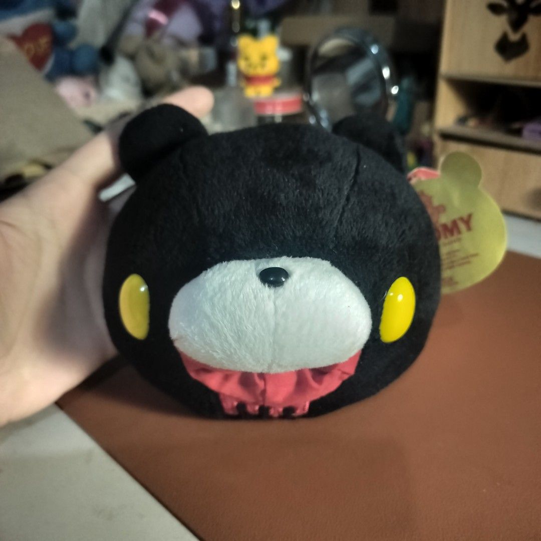 Gloomy Bear plush head collectible (Category: Plushies & Soft Toys) located in Bocaue. Submitted by chilly.beans (Listing ID 1429750724, Image 3). Description: A Chax GP line by Mori Chack, likely a Taito arcade prize 🐻 -Brand new with original tags -Black Gloomy Bear -Collectible 📷💌🐻 -For reference, the same plush from a diff seller is being sold off at mercari for 800 pesos Mode of payment: Gcash 💰📲 *Please send screenshot as proof of pay
