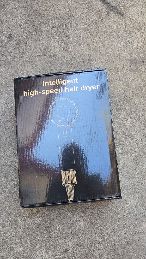 Intelligent High-Speed Hair Dryer (Category: Hair) located in Santa Rosa. Submitted by better.shoppe (Listing ID 1429678911, Image 2). Description: High-speed hair dryer comes with multiple attachments, including a diffuser and various nozzle attachments. The dryer features a sleek design with a pink accent and multiple control buttons. It is packaged in its original box, suggesting it is complete with all accessories. The box indicates it is an 