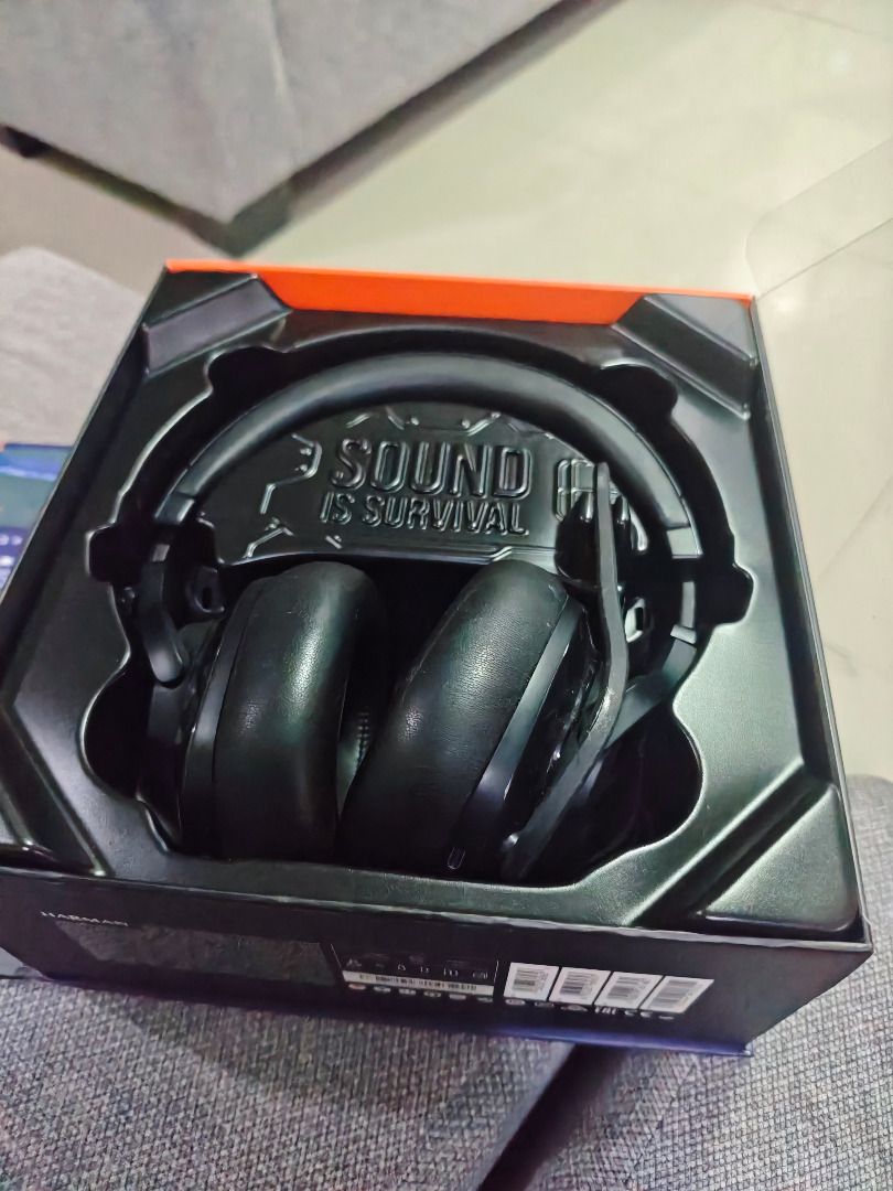 JBL Quantum 600 Wireless Gaming Headphones (Category: Headphones & Headsets) located in Manila. Submitted by louiemac12000 (Listing ID 1429755578, Image 1). Description: JBL Quantum M600 wireless over-ear performance gaming headphones. Includes the headphones, a USB dongle, and two charging cables. Features surround sound and a built-in microphone. Original not OEM. Used once or twice only. .