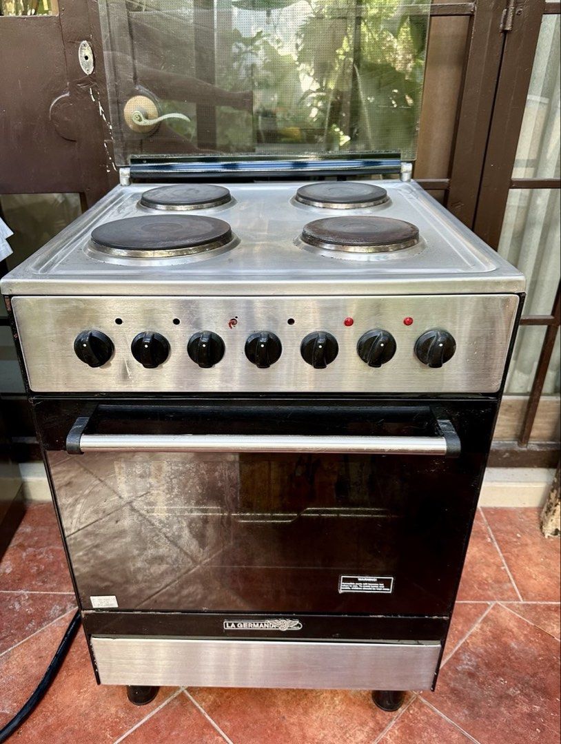 La Germania Electric Stove (Category: Cookers) located in Quezon City. Submitted by jjdoubletake (Listing ID 1429716015, Image 2). Description: GREAT CONDITION! La Germania electric cooking range 60cm width - 6004 series 4 electric burners Lighting indicators newly replaced Newly inspected!.