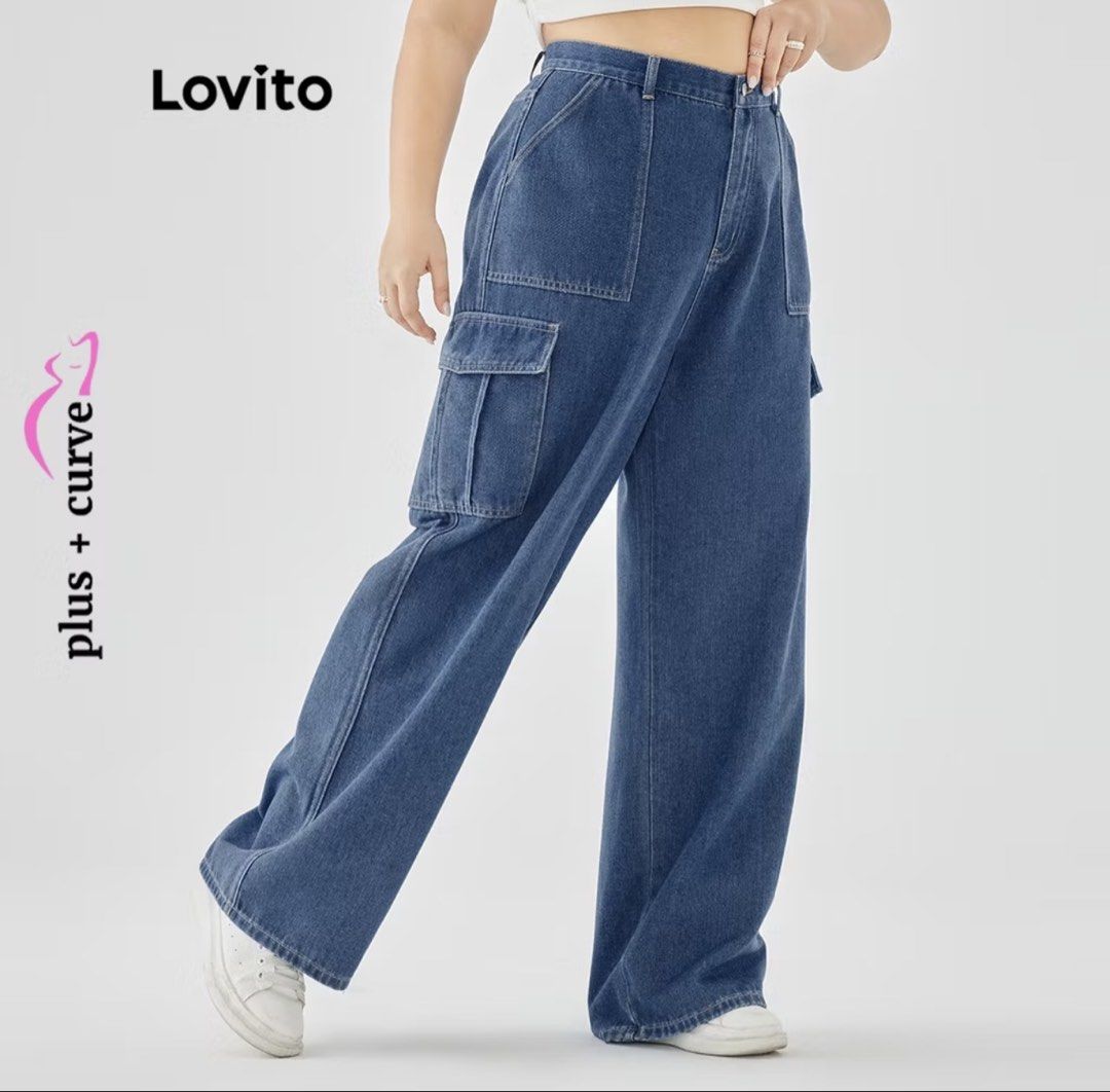 Lovito Plus Size Curve Cargo Jeans (Category: Jeans) located in Marikina City. Submitted by kam.declutter (Listing ID 1429830355, Image 3). Description: Hi guys! I’m currently decluttering and I’m selling my pre-loved and never worn clothes. Need na mag bawas super dami na 🥵 📎 color may vary due to lighting 📎 two days reservation only 📎 used but not abused 📎 please manage your expectation 📎 no cancellations of orders 📎 no return /exchange 