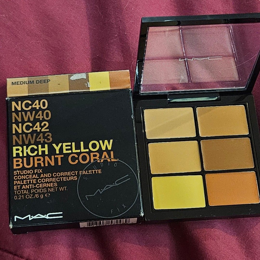 MAC Studio Fix Conceal and Correct Palette (Category: Makeup) located in Manila. Submitted by smartluxeph (Listing ID 1429725119, Image 1). Description: 🖤 MAC Cosmetics STUDIO FIX CONCEAL & CORRECT PALETTE 🖤 (Rich Yellow / Burnt Coral – Medium Deep) 💄 LP: ₱1750 🆕 BNEW / Unused / Authentic 📅 MFG: June 2023 ✨ Pro-level corrector + concealer palette ✔ Neutralizes dark circles (yellow/coral tones) ✔ Covers blemishes + discoloration ✔ Creamy, ble