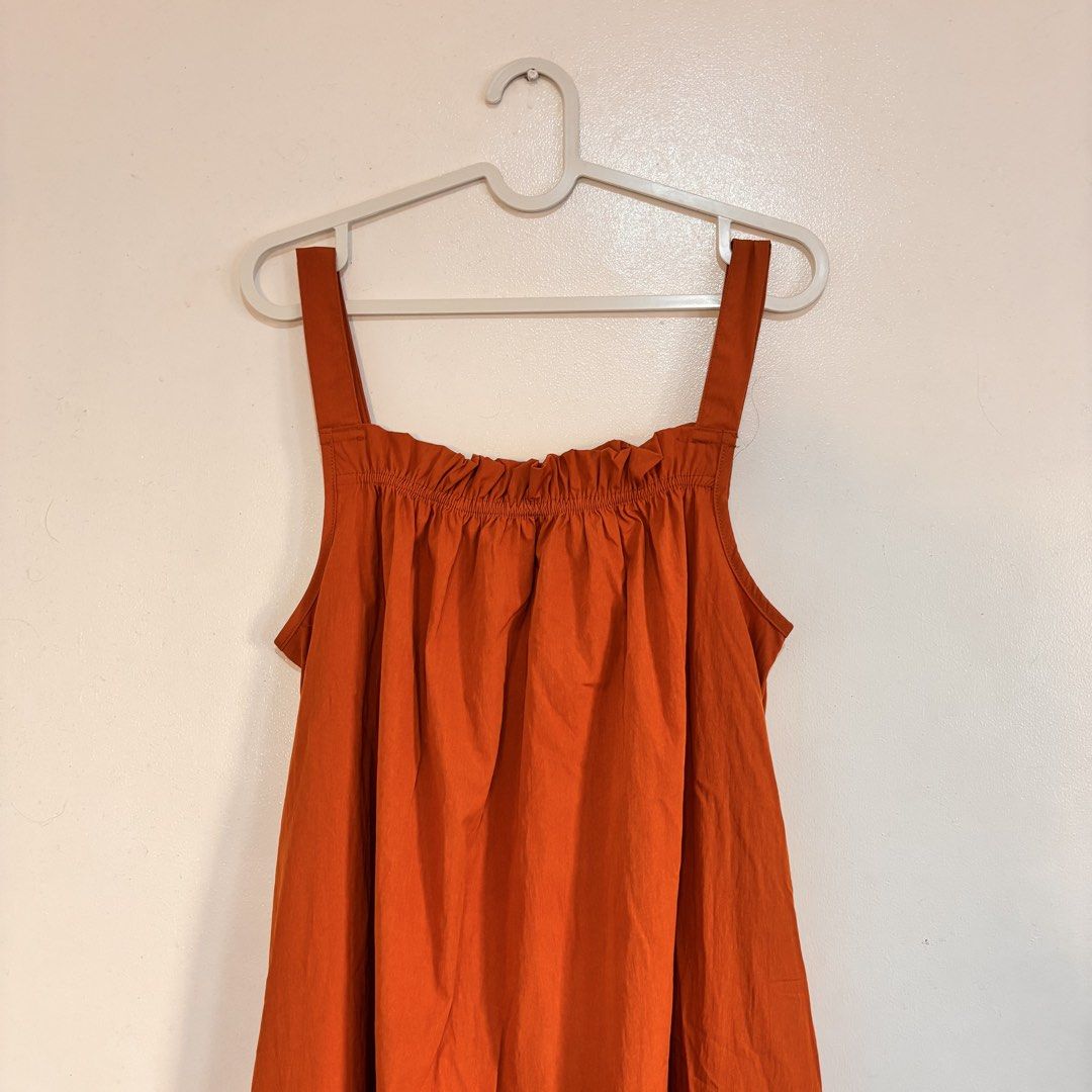 Rust Orange Dress | Free Size (Category: Dresses) located in Pasig City. Submitted by homeworkdotcom (Listing ID 1429839284, Image 3). Description: 💌 rfs: decluttering, moving out :) 📐 free size, can fit up to XL frames (up to 40 waist) 🧺 brand new, never worn so no when worn photos. bought impulsively! comes with tag. 💸 MariBank / Maya / GCash 📍 Pasig City 🚚 buyer to shoulder shipping fee: 🌃 metro manila: Lalamove / Grab Express / J&T 🏡 