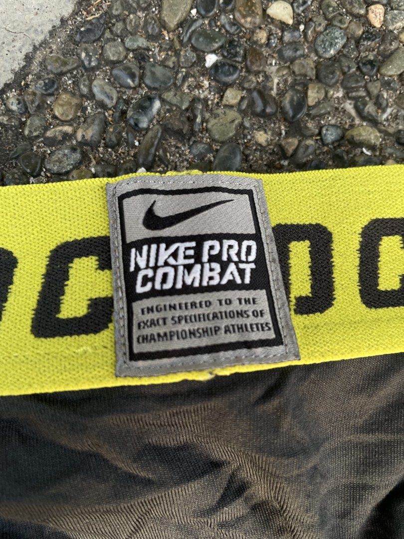 Nike Pro Combat Dri-Fit Compression Pants (Category: Activewear) located in Bacolod City. Submitted by maxpeynthrift (Listing ID 1429761124, Image 3). Description: Size Large W 22 to 32 stretchable L 34 Excellent condition No issue Embroided swoosh.