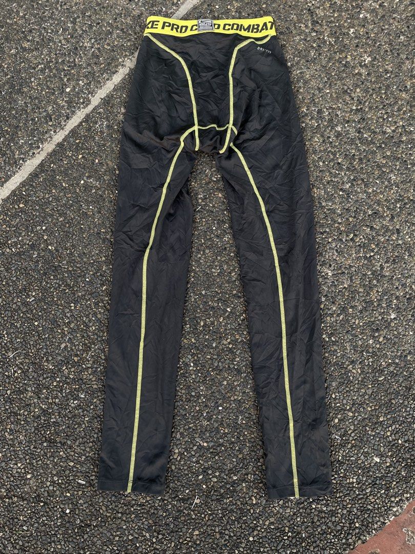 Nike Pro Combat Dri-Fit Compression Pants (Category: Activewear) located in Bacolod City. Submitted by maxpeynthrift (Listing ID 1429761124, Image 2). Description: Size Large W 22 to 32 stretchable L 34 Excellent condition No issue Embroided swoosh.
