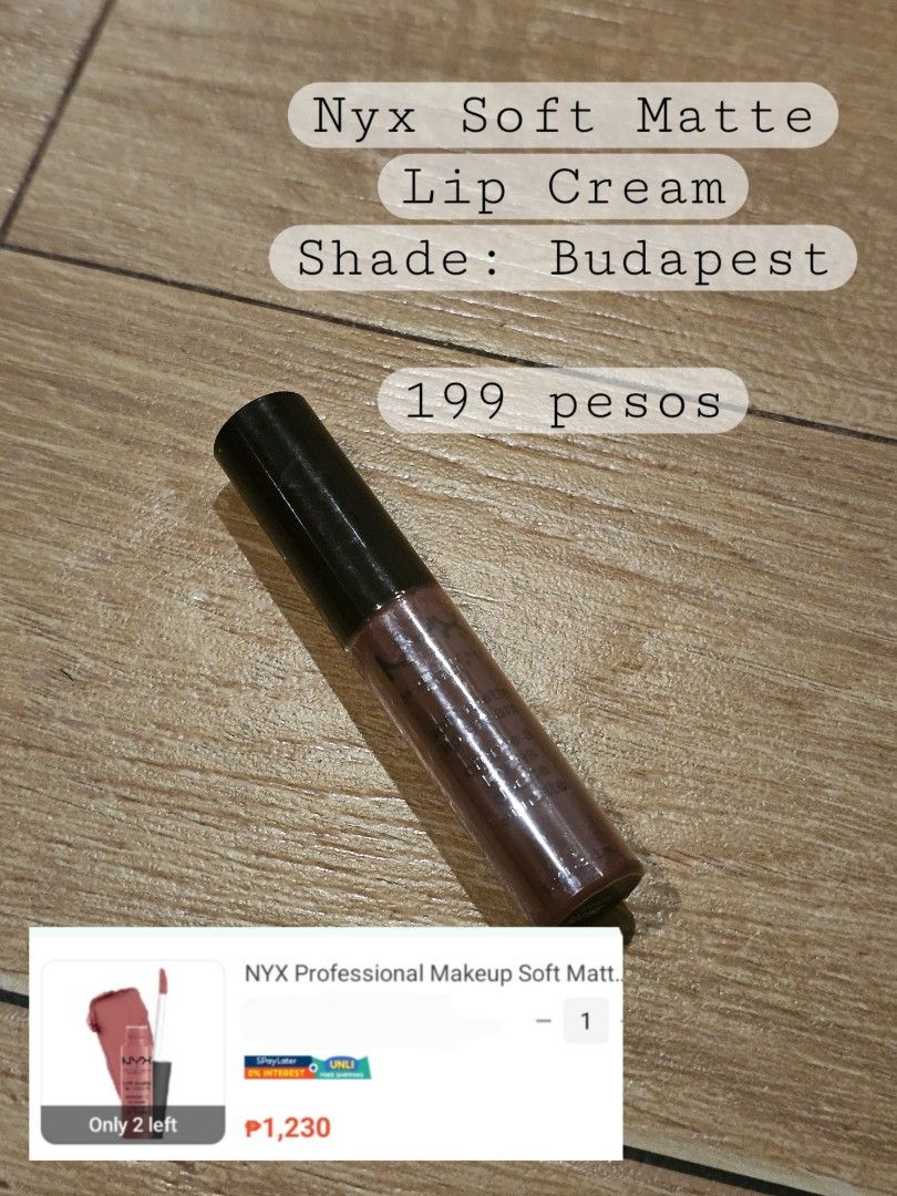 NYX Soft Matte Lip Cream - Budapest (Category: Makeup) located in Paranaque City. Submitted by mab.jv (Listing ID 1429766465, Image 1). Description: In shade Budapest. Still with plastic packaging.