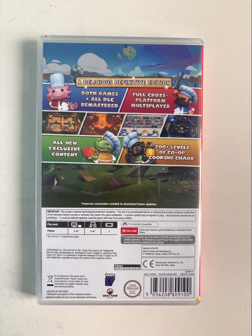 Overcooked! All You Can Eat - Nintendo Switch (Category: Nintendo) located in Mandaluyong City. Submitted by brightfalcon-a66b33 (Listing ID 1429757260, Image 2). Description: Like new, bought brand new last March 2026 for 1,700 Features both overcooked 1 & 2 + extra content, super sulit. perfect for gaming with friends and family. rfs: hindi masiyado nalalaro Excellent condition No defect English Delivery only - sagot na po ni buyer .