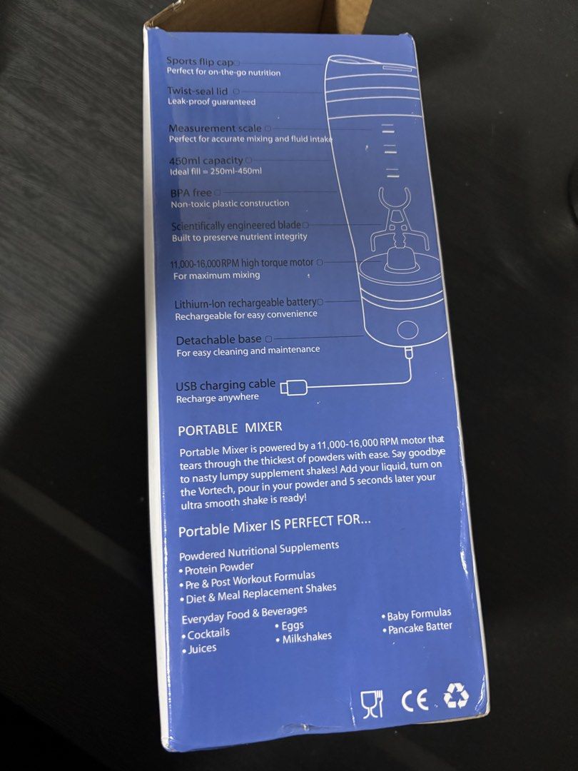 Power Shaker Bottle - 450ml Electric Mixer443743278486661121