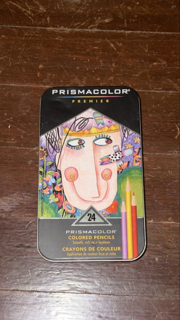 Prismacolor Premier Colored Pencils - 24 Colors (Category: Craft Supplies & Tools) located in Quezon City. Submitted by caloyyy_ (Listing ID 1429770352, Image 1). Description: Never been used but the tin can has dents. .