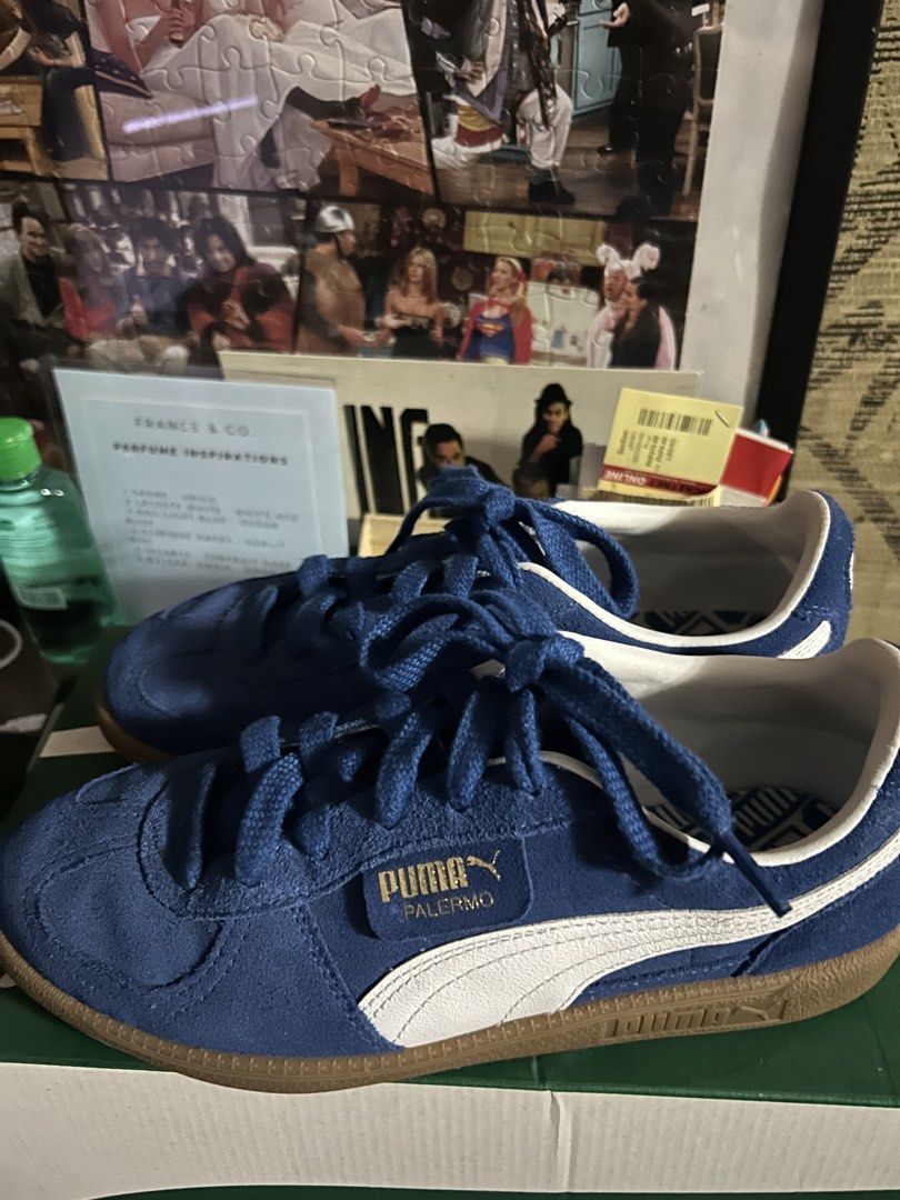 Puma Palermo Cobalt Glaze White Sneakers (Category: Sneakers) located in Quezon City. Submitted by cbustos25 (Listing ID 1429767892, Image 3). Description: Puma Palermo sneakers in a vibrant cobalt glaze color. Features a white Puma stripe and a gum sole. The shoes come with their original box. The size is UK 5, US 6, and CM 24. The shoes have blue laces and a white interior..