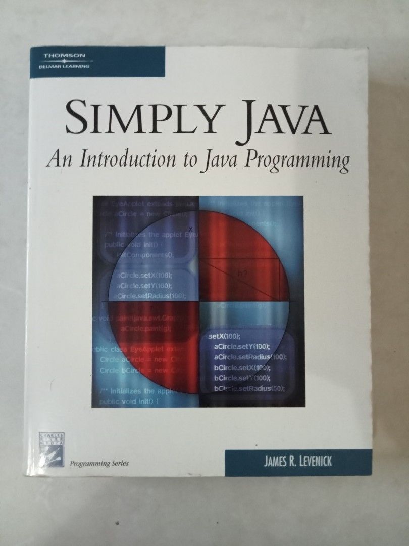Simply Java: An Introduction to Java Programming (Category: Textbooks) located in Singapore. Submitted by kyawyadana84479 (Listing ID 1429672113, Image 1). Description: Book is an introduction to Java programming. It includes a CD with the Sun Java 2 Standard Edition Development Kit (J2SE) 5.0 and NetBeans IDE 4.1. The book covers all the code examples in the book by chapter..