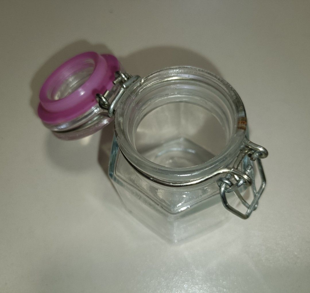 Small Glass Jar with Purple Seal444202193770915842
