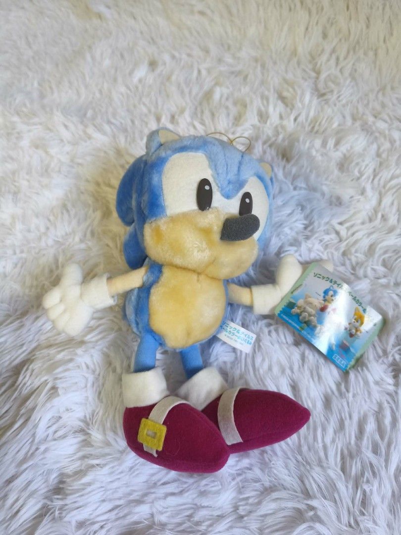 Sonic the Hedgehog Plush Toy 1998 (Category: Plushies & Soft Toys) located in Pasig City. Submitted by 1stop-shop (Listing ID 1429702647, Image 1). Description: 1998 Sega Sonic The Hedgehog Pale Blue Plush Japan New With Tags Rare 8.5-9" tall Not used • Brand new • NO ISSUE ₱3,500.00 ONLY WYS IS WYG AS IS LOCATION : BAMBANG PASIG CITY.