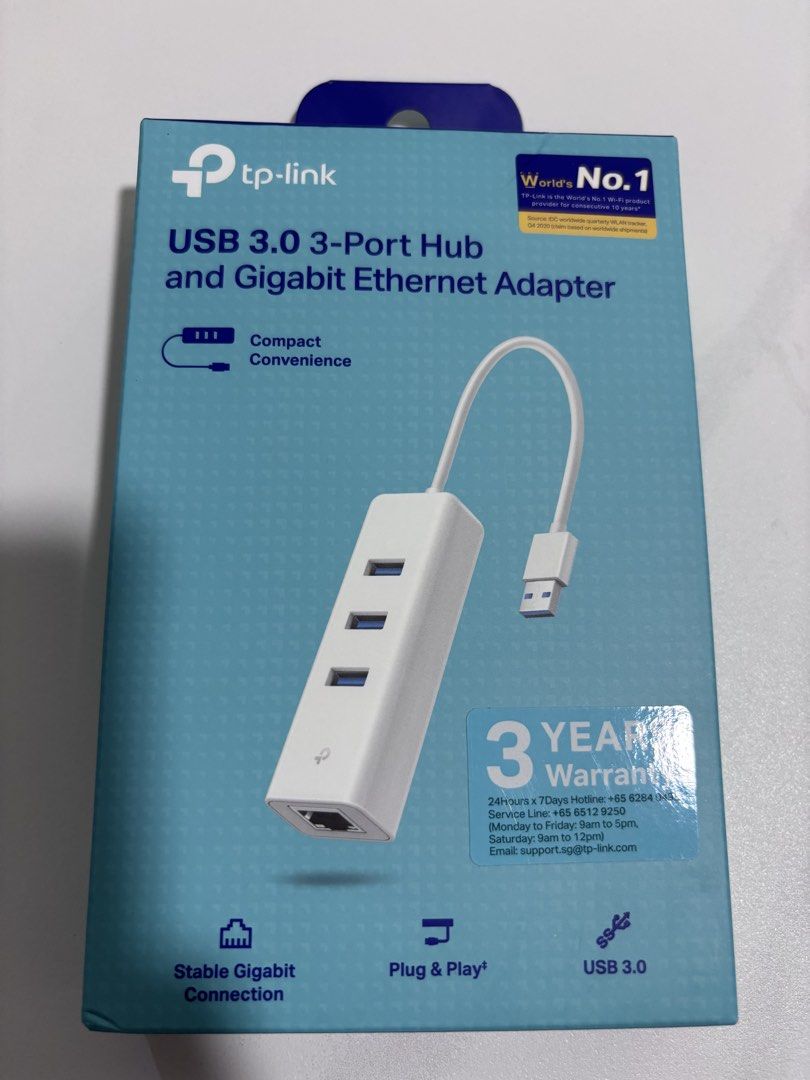 TP-Link USB 3.0 3-Port Hub & Gigabit Ethernet Adapter