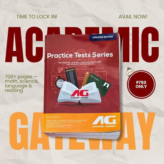 Academic Gateway Practice Tests Series (Category: Textbooks) located in Manila. Submitted by boink.ka (Listing ID 1433290951, Image 1). Description: flaws: • i bought this book secondhand from fb marketplace, and it already had markings on it that aren’t removable. dm for more pics! to anyone taking the cets this year, i wish you nothing but the absolute best of luck! or if you just wanna learn for funzies or for future reference, have fuuuun!! .