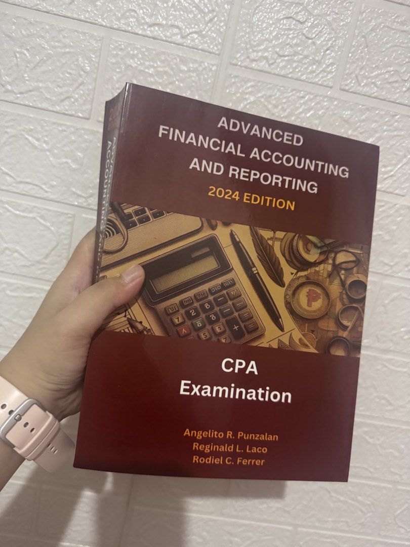 Advanced Financial Accounting and Reporting 2024 Edition (Category: Textbooks) located in Manila. Submitted by sj_cabate (Listing ID 1433342107, Image 1). Description: - Advanced Financial Accounting and Reporting 2024 Edition - For CPA Examination - Authored by Angelito R. Punzalan, Reginald L. Laco, and Rodiel C. Ferrer Note: - this book is almost new, with no marks, highlights or handwriting inside.