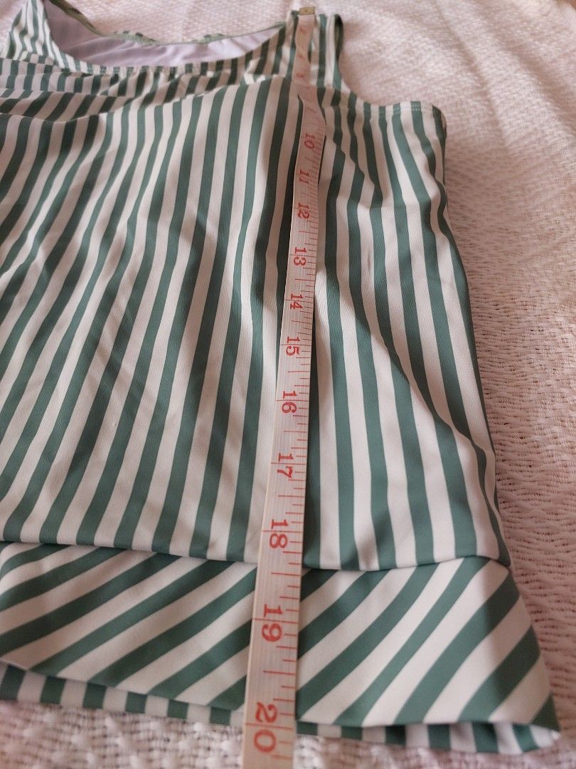 Angelfish Green Striped Swimsuit Set (Category: Bikinis & Swimsuits) located in San Juan City. Submitted by peachykr (Listing ID 1433300467, Image 3). Description: Brand: Angelfish Green Striped Swimsuit Set Used 2x only. Still in good quality. Tags were removed for comfort. Size is either L or XL. Pls check approximate measurements. No returns and exchange..