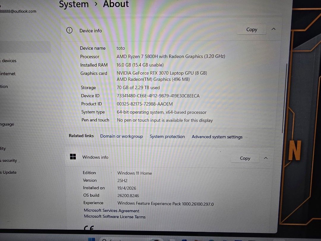ASUS TUF Gaming Laptop - RTX 3070440351536720783362