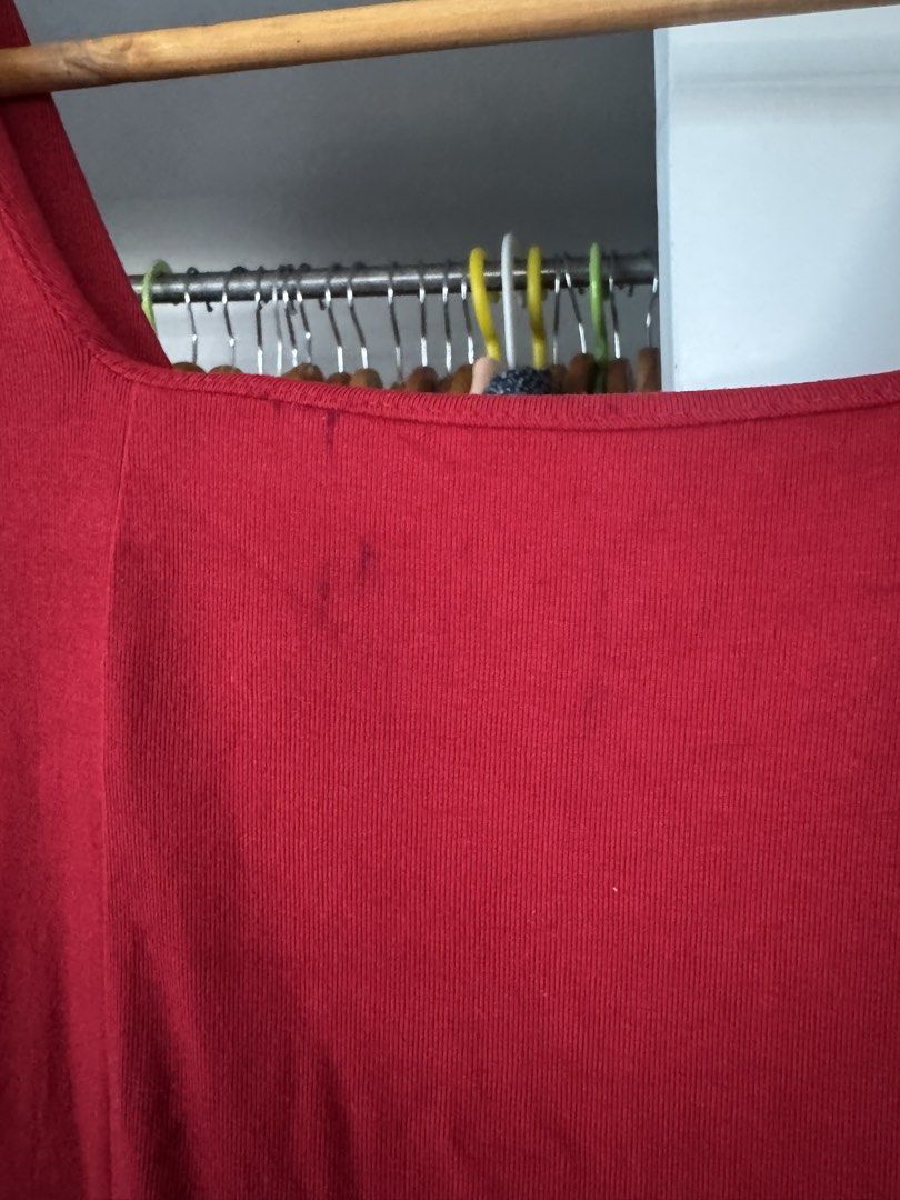 Bkk red Dress (Category: Dresses) located in Manila. Submitted by rcxp_ (Listing ID 1433250922, Image 3). Description: I just worn this once, on Christmas lang. very good condition, though my stain(refer to the photo) but i think washable naman. I bought this for 999.