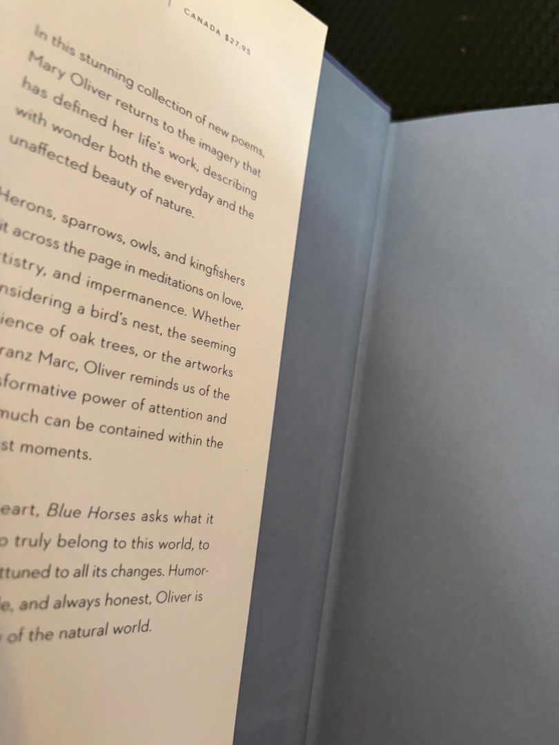 Blue Horses (First Edition) - Mary Oliver (Category: Storybooks) located in San Fernando. Submitted by ashlesha (Listing ID 1433284506, Image 2). Description: .