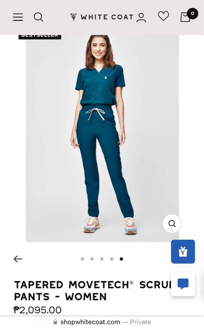 White Coat Tapered MoveTech Scrub Pants - Women (Category: Other Bottoms) located in Tanauan. Submitted by philo.clutters (Listing ID 1433362749, Image 1). Description: - White Coat MoveTech scrub PANTS for women - Pacific tide color - Tapered fit - Drawstring waist - Multiple pockets - plastic and paper bag - Original price: P2,095 🏷️Selling for 1100!.