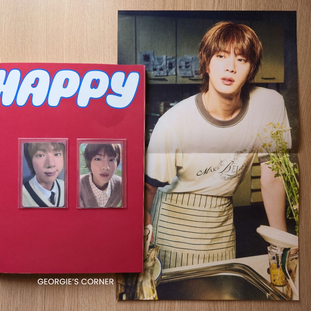 [BTS Jin] Happy (Journey) - Unsealed (Category: K-Wave Merchandise) located in Cebu City. Submitted by georgiescorner (Listing ID 1433329149, Image 1). Description: 📌 Inclusions: - Photobook - CD - Lyric Poster - Sticker Note - Folded Poster - 2 x PC 📌 Condition: Like New (Please manage expectations) 📌 RFS: Decluttering / downsizing collection. They need a new home 💜 💵 MOP: BPI / GoTyme / MariBank / GCash 🚚 MOD: LBC / J&T 🛵 Same-day Delive