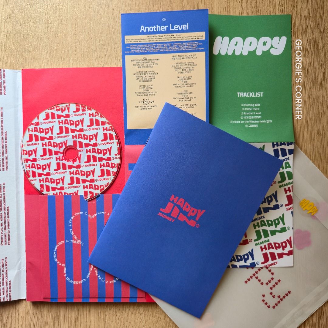 [BTS Jin] Happy (Journey) - Unsealed (Category: K-Wave Merchandise) located in Cebu City. Submitted by georgiescorner (Listing ID 1433329149, Image 2). Description: 📌 Inclusions: - Photobook - CD - Lyric Poster - Sticker Note - Folded Poster - 2 x PC 📌 Condition: Like New (Please manage expectations) 📌 RFS: Decluttering / downsizing collection. They need a new home 💜 💵 MOP: BPI / GoTyme / MariBank / GCash 🚚 MOD: LBC / J&T 🛵 Same-day Delive