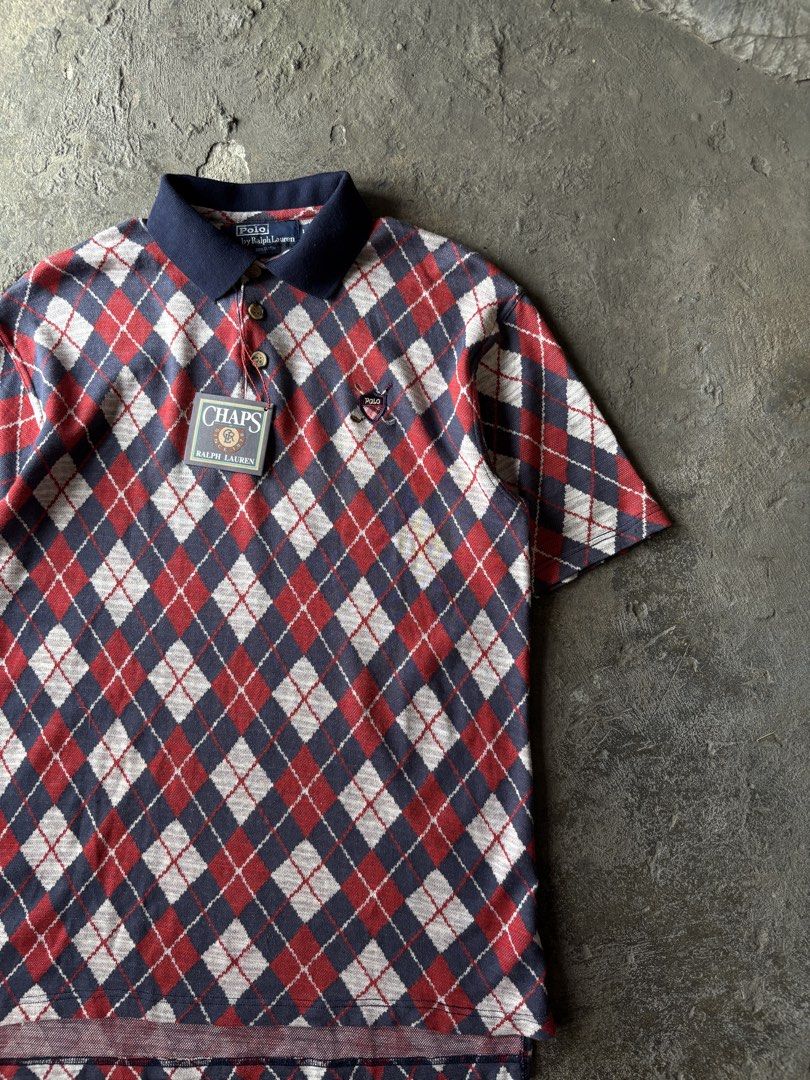 Chaps Ralph Lauren Argyle Polo Shirt (Category: Tshirts & Polo Shirts ) located in Bacolod City. Submitted by money_maker06 (Listing ID 1433325523, Image 2). Description: Chaps (Ralph Lauren) 🌳 •Comes with “Ralph Signature Design” 🍭 •Complete Details 💯 •Size: Medium •Width: 20 •Length: 28.5 in (Front) 30.5 at the (Back) •Condition: Good •Issue: Small Scratch 🖊️ •Price: 449 💰 •Click each picture to appreciate the item 📸 •Dm me if you’re inte