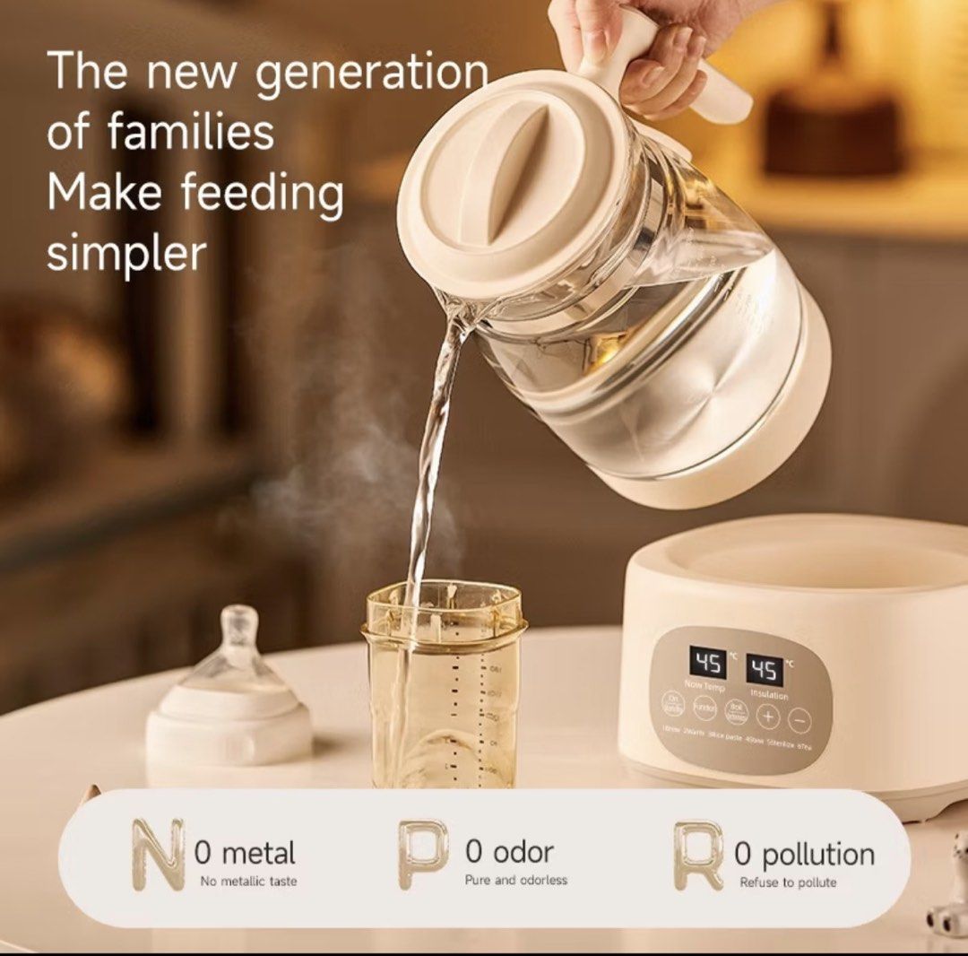 Constant Temperature Kettle (Category: Breastfeeding & Bottle Feeding) located in Singapore. Submitted by j.oyce (Listing ID 1433356855, Image 2). Description: - Brand new - Designed for families - 7 functions: formula, warm milk, tea, etc. - 1.3L capacity with filter - 72-hour heat retention - Adjustable temperature (37°C - 95°C) - Removes chlorine from tap water Self collect.