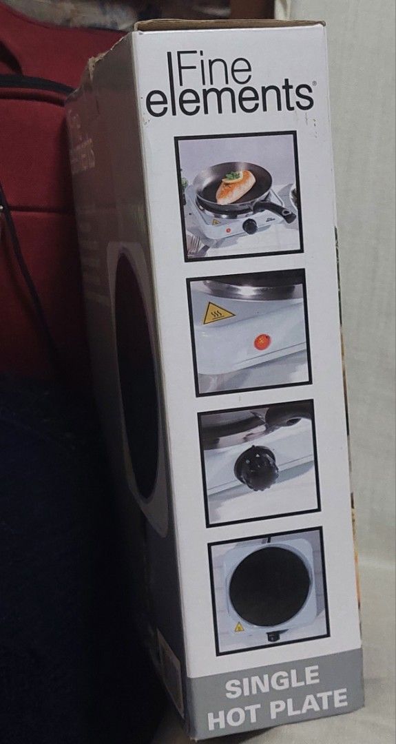 electric stove single hot plate (Category: Cookware & Accessories) located in Baguio. Submitted by ayra1523 (Listing ID 1433391045, Image 1). Description: - Fine Elements single hot plate - Ideal for small kitchens or limited spaces - Thermostatic control for precise cooking - Neon indicator light - Non-slip feet for safety - 220-240V ~ 50-60Hz - Brand new, in original packaging.