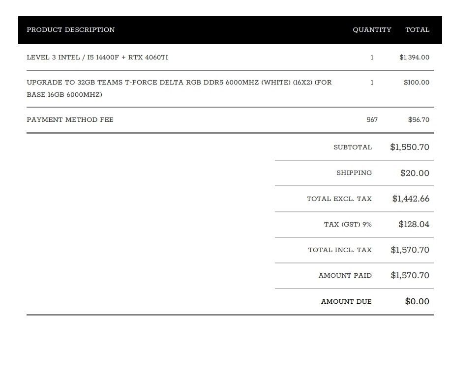 Gaming PC - Level 3 Intel i5 14400F RTX 4060Ti436880302072801283