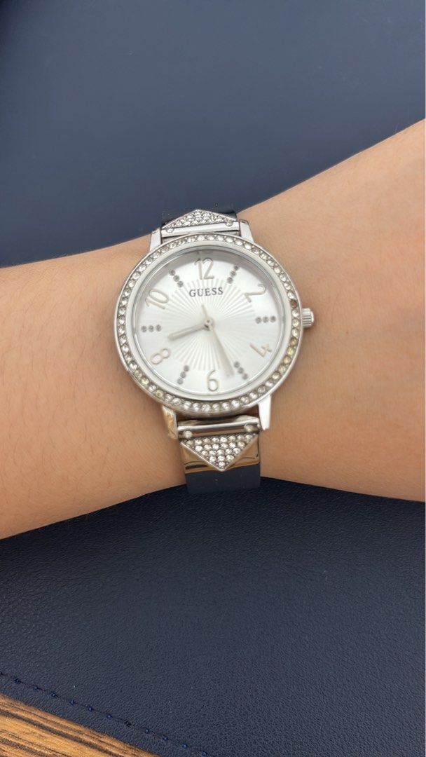 GUESS ladies watch with crystals (Category: Women's Watches) located in Pasig City. Submitted by bmdboutique (Listing ID 1433208403, Image 1). Description: * complete crystals (but minor discoloration for some).