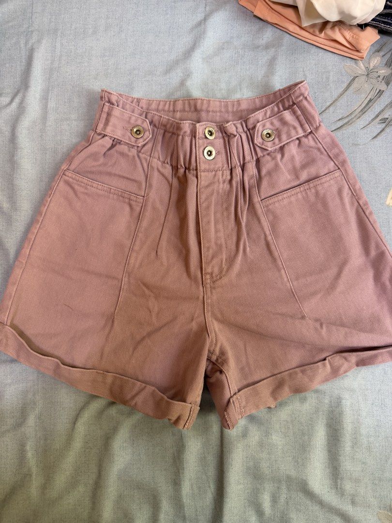High-Waisted Shorts - Size 26 Purple (Category: Shorts) located in Cebu City. Submitted by hellomolly_ (Listing ID 1433349483, Image 1). Description: - MyStyle Topfeeling high-waisted shorts - Size 26 - Dusty rose color purple violet - Cebu based - thick high quality.