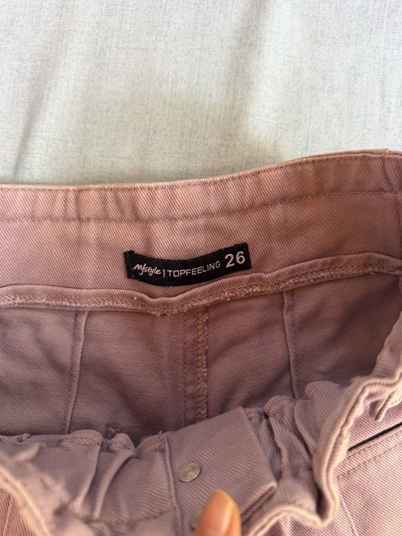 High-Waisted Shorts - Size 26 Purple (Category: Shorts) located in Cebu City. Submitted by hellomolly_ (Listing ID 1433349483, Image 2). Description: - MyStyle Topfeeling high-waisted shorts - Size 26 - Dusty rose color purple violet - Cebu based - thick high quality.