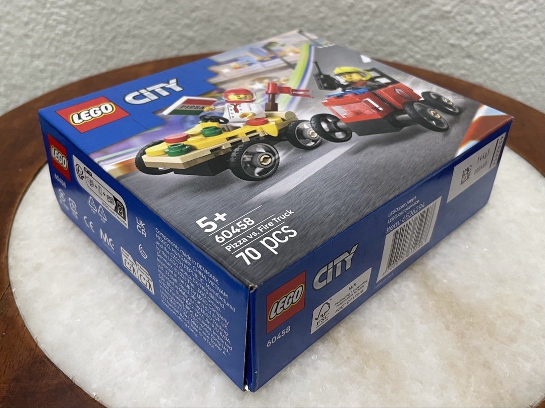 LEGO City 60458 Pizza vs Fire Truck Race Car Pack, Hobbies & Toys, Toys ...